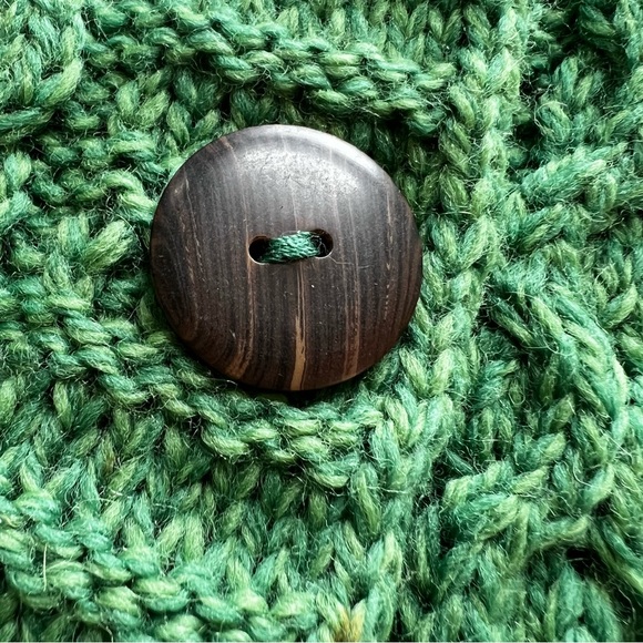 ⭐️ Kilronan Knitwear Sweater Cardigan Fisherman Green Merino 100% Wool Ireland - Picture 16 of 16